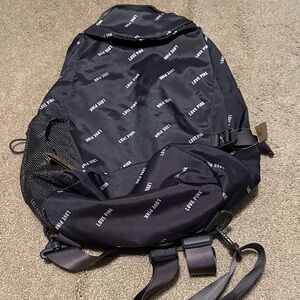 PINK Victoria's Secret Black Backpack with White Accents